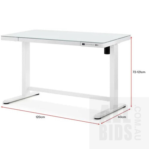 Ergolux Sorrento Electric Standing Desk (White, Glass) - ORP $549.00