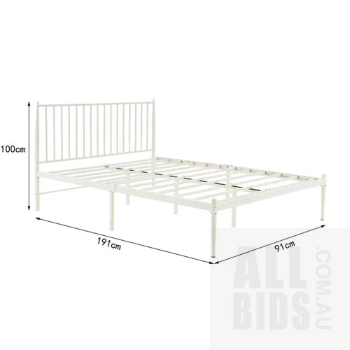 Shangri-La Brand Dallas Bed Frame (Single White)