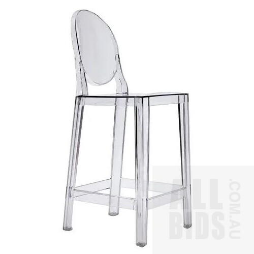 Matt Blatt Set of 2 Philippe Starck Victoria Ghost Stool Replica (65cm Clear)