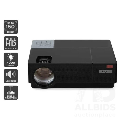 Kogan 4000 Lumens Full HD Projector (F600) - ORP $395.00