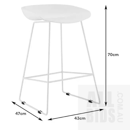 Matt Blatt Set of 2 Gregory Stool (White Plastic Seat) - ORP $169