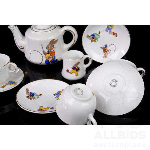 Vintage Bunnykins Miniature Tea Set