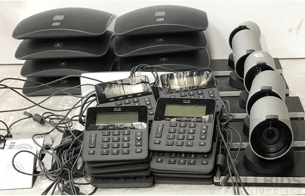 Bulk Lot of Assorted Cisco & Polycom Teleconferencing Equipment