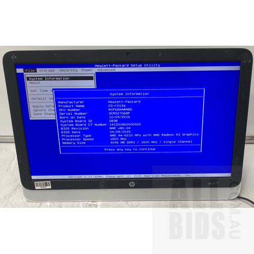HP (23-r013a) AMD A4-6210 1.80GHz APU 23-Inch All-in-One Computer