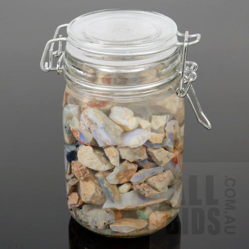 Large Jar of Uncut Australian Opals