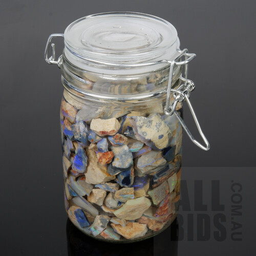 Large Jar of Australian Uncut Opals