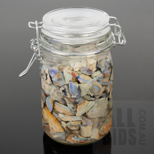 Large Jar of Australian Uncut Opals
