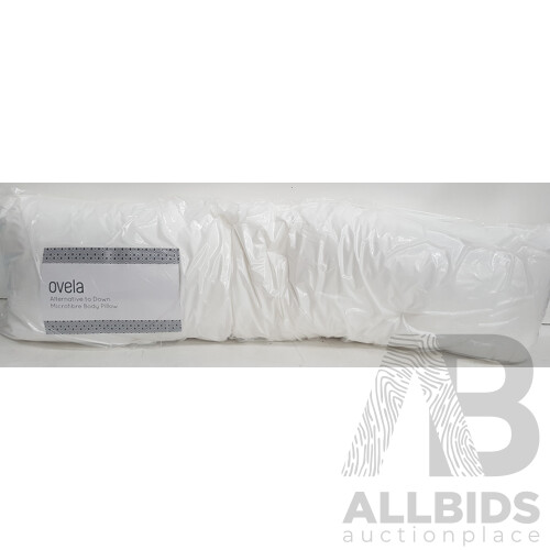 Ovela Memory Foam Bed Wedge Pillow and Alternative to Down Microfibre Body Pillow - Lot of 2 - Total ORP $84.98