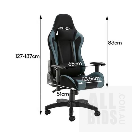 Ergolux Reaper Gaming Chair (Black, Grey) - ORP $129.00