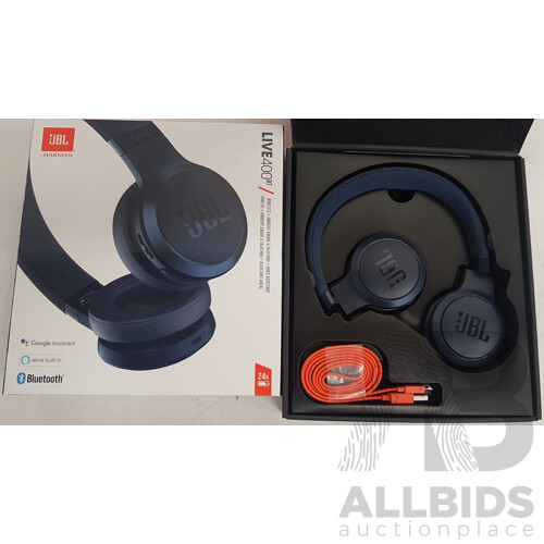 JBL Live 400BT Wireless on Ear Headphones (Blue) - ORP $94.00