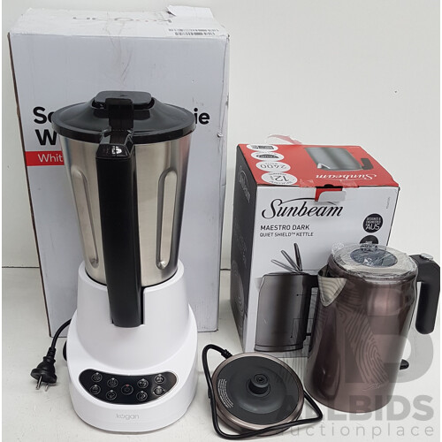 Kogan Soup & Smoothie Wizard and Sunbeam Kettle - Lot of 2 - Total ORP $194.00