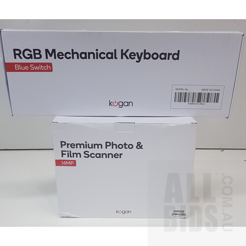 Kogan Full RGB Mechanical Keyboard and Kogan Premium 14MP Photo & Film Scanner - Lot of 2 - ORP $210.00