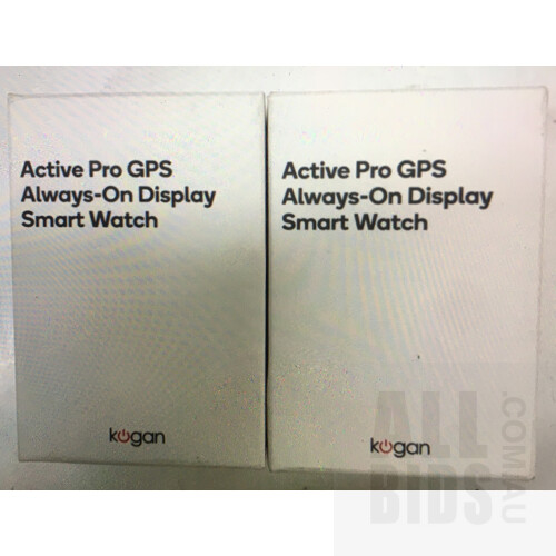 Kogan Active+ Pro GPS Always-On Display Smart Watch - Lot Of Two - ORP $199.98