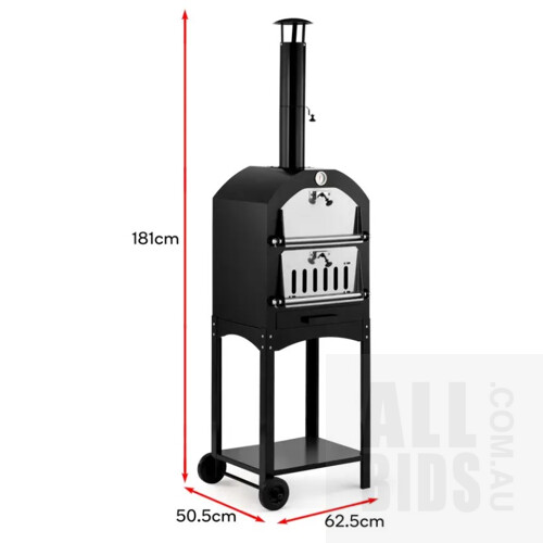 Cookmaster 3-in-1 Outdoor Charcoal Smoker Grill Pizza Oven - ORP $205