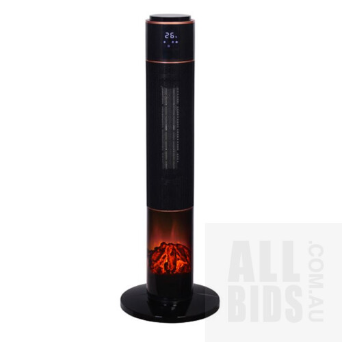 Kogan Tower Fireplace Heater 2000W (Black) - ORP $ 169.00