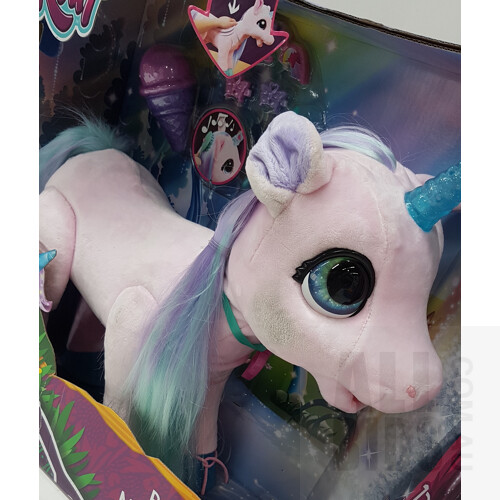 Fur Real Blossom My Bestiecorn Interactive Pet Toy (Pink) and GEM Toys Pirate Ship Sand and Water Table - Lot of 2 - ORP $233.95