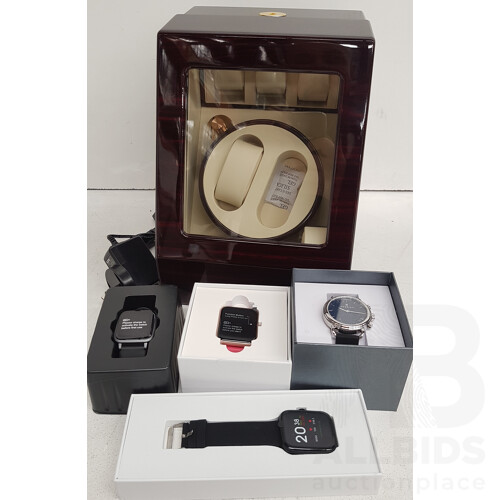 Kogan Dual Automatic Watch Winder and Storage Box and Assorted Kogan Watches - Lot of 5 - Total ORP $295.95