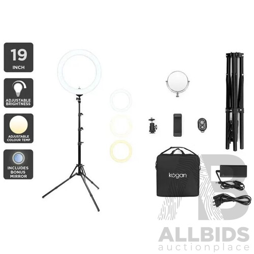 Kogan 19" LED Ring Light Creators Kit with Tripod - ORP $79.99 