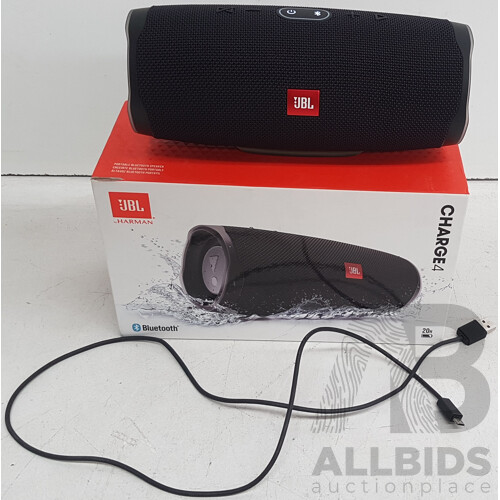 JBL Charge 4 Portable Waterproof Bluetooth Speaker (Black) - ORP $199.00