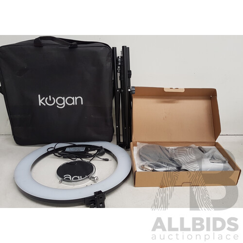Kogan Kogan 19" LED Ring Light Creators Kit With Tripod and USB Condenser Microphone Set - Lot of 2 - Total ORP $109.98