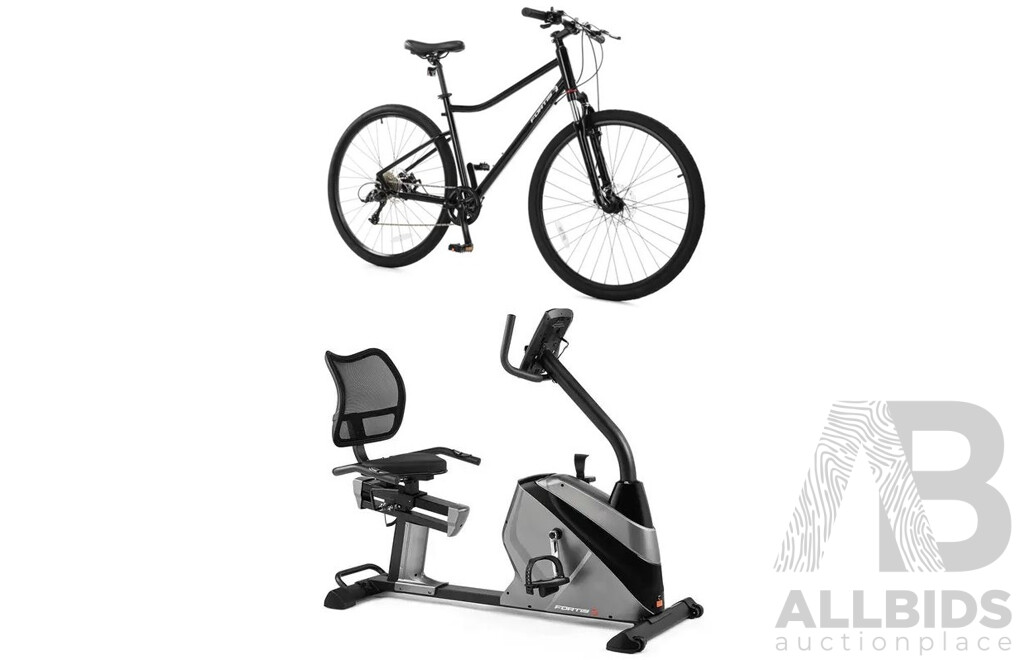 Fortis Hybrid Mountain Bike and Electric Magnetic Recumbent Bike - Lot of 2 - Total ORP $177.98