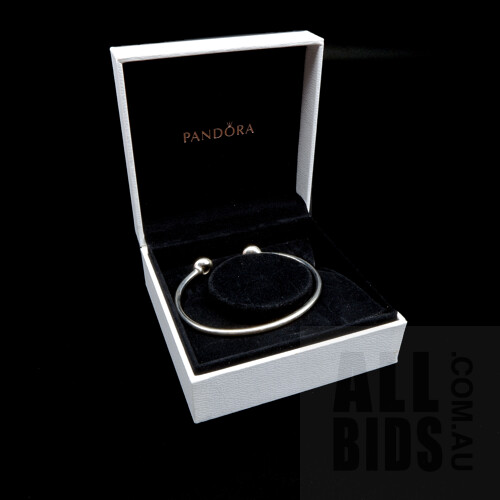 Boxed Pandora Bangle with CZ