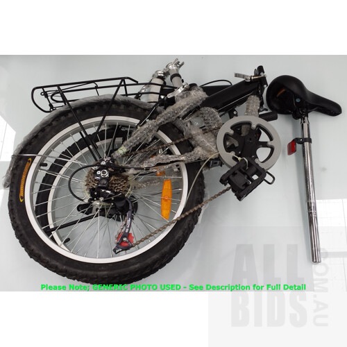 6 Speed Black Folding Bike