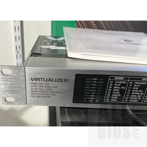Marantz Digital Processor DP870, Audio/Visual Receiver SR-96, Behringer Virtualizer DSP1000 Digital Effects Processor With Remote, User’s Manual and Hard Cover Quad Book