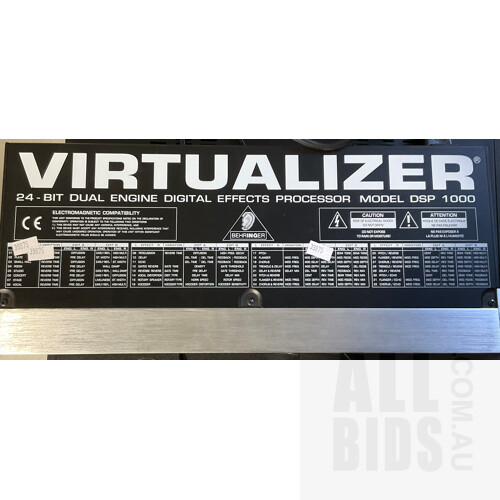 Marantz Digital Processor DP870, Audio/Visual Receiver SR-96, Behringer Virtualizer DSP1000 Digital Effects Processor With Remote, User’s Manual and Hard Cover Quad Book