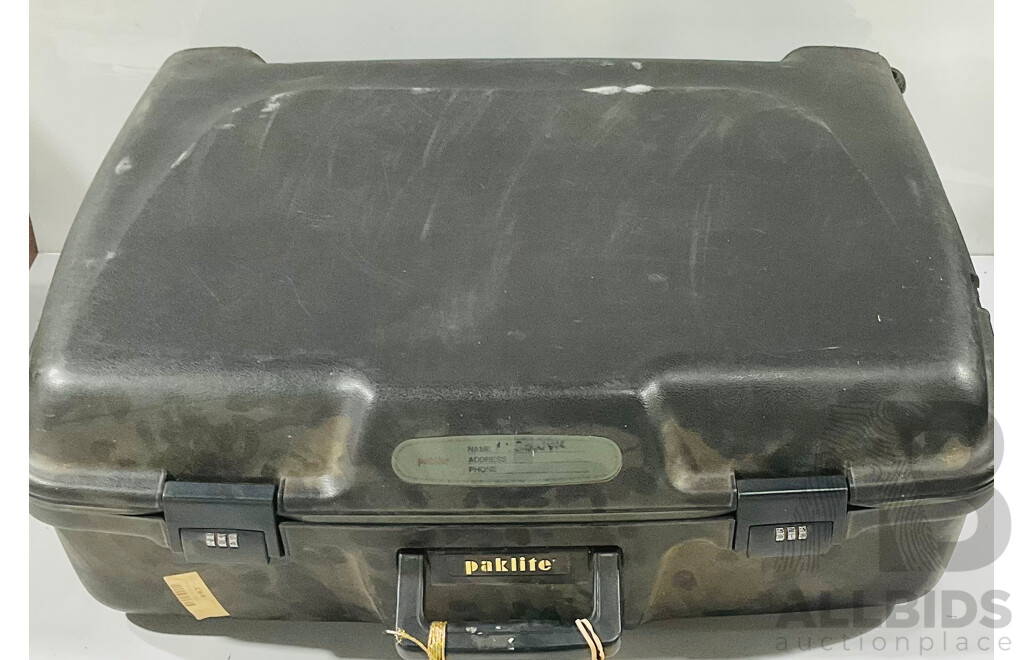 Large Vintage Paklite Hard Shell Suitcase
