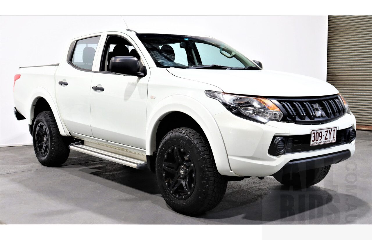 7/2017 Mitsubishi Triton GLS (4x4) MQ Dual Cab Utility White 2.4L Turbo Diesel