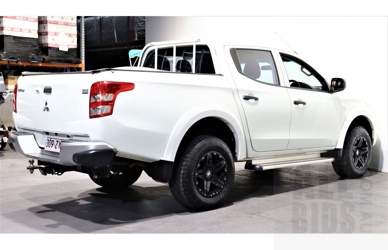 7/2017 Mitsubishi Triton GLS (4x4) MQ Dual Cab Utility White 2.4L Turbo Diesel