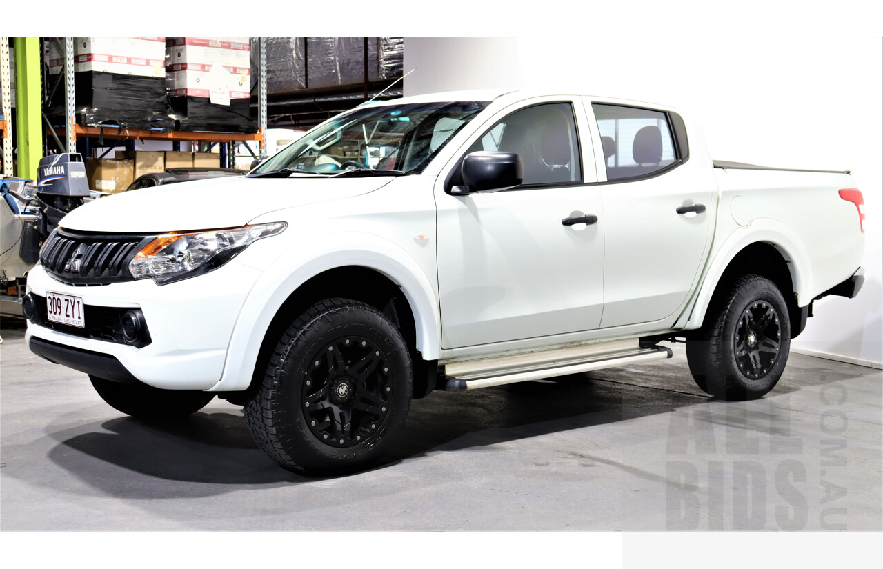 7/2017 Mitsubishi Triton GLS (4x4) MQ Dual Cab Utility White 2.4L Turbo Diesel