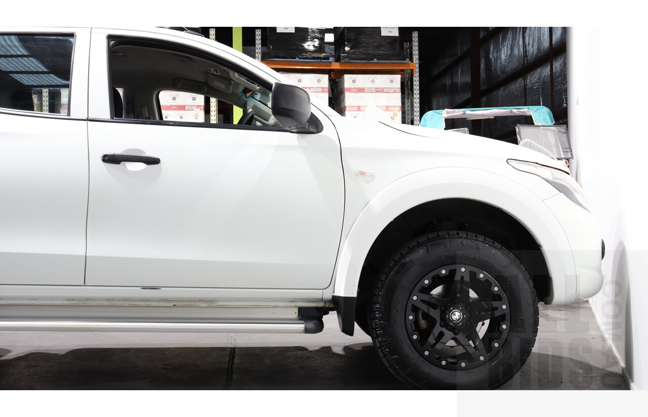 7/2017 Mitsubishi Triton GLS (4x4) MQ Dual Cab Utility White 2.4L Turbo Diesel