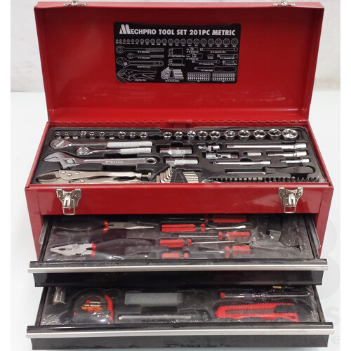 Mechpro Two Drawer Toolbox With Mechpro Metric Tool Set