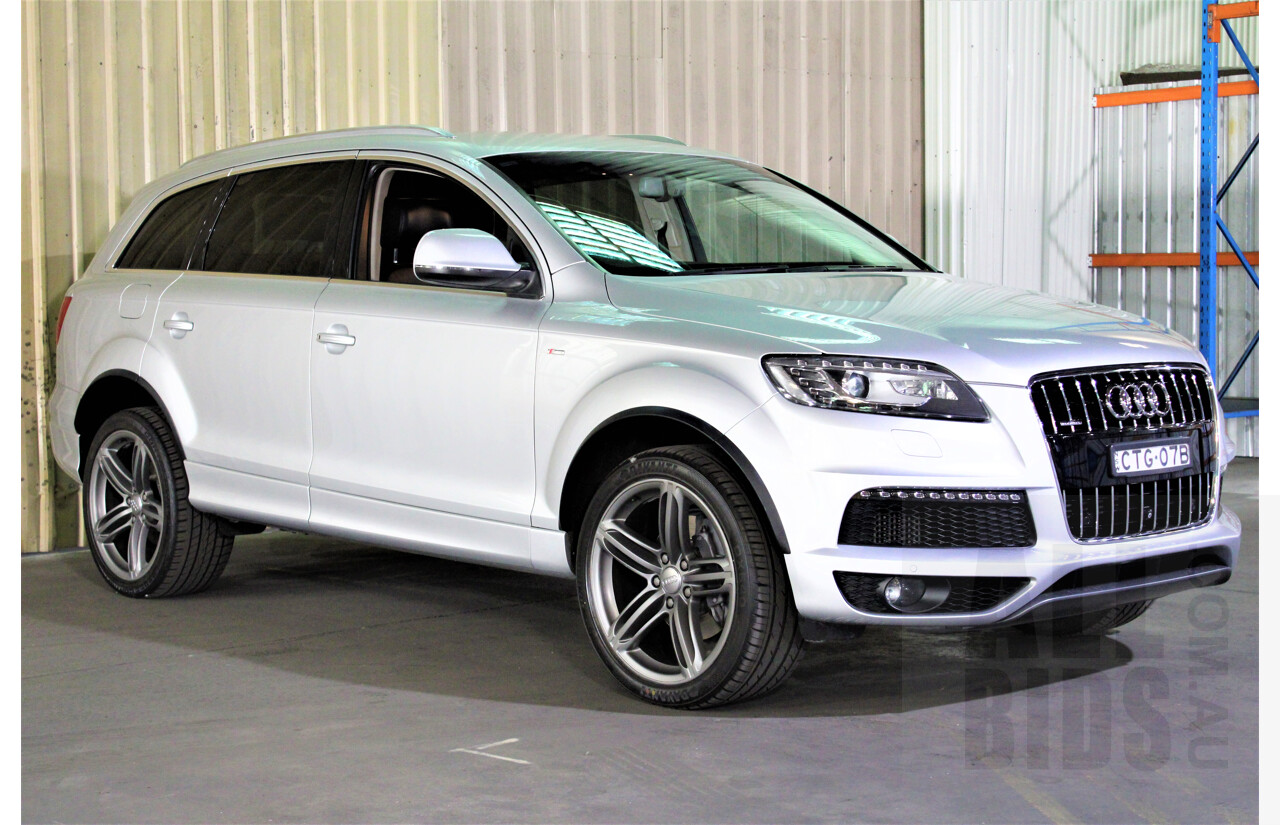 6/2014 Audi Q7 3.0 TDI Quattro S-Line MY14 4d Wagon Silver 3.0L Turbo Diesel - 7 Seater