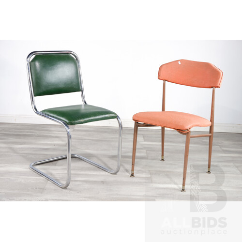 Green Counter Lever Chair & Peach Coloured Chair by Ultra