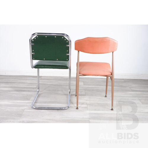 Green Counter Lever Chair & Peach Coloured Chair by Ultra