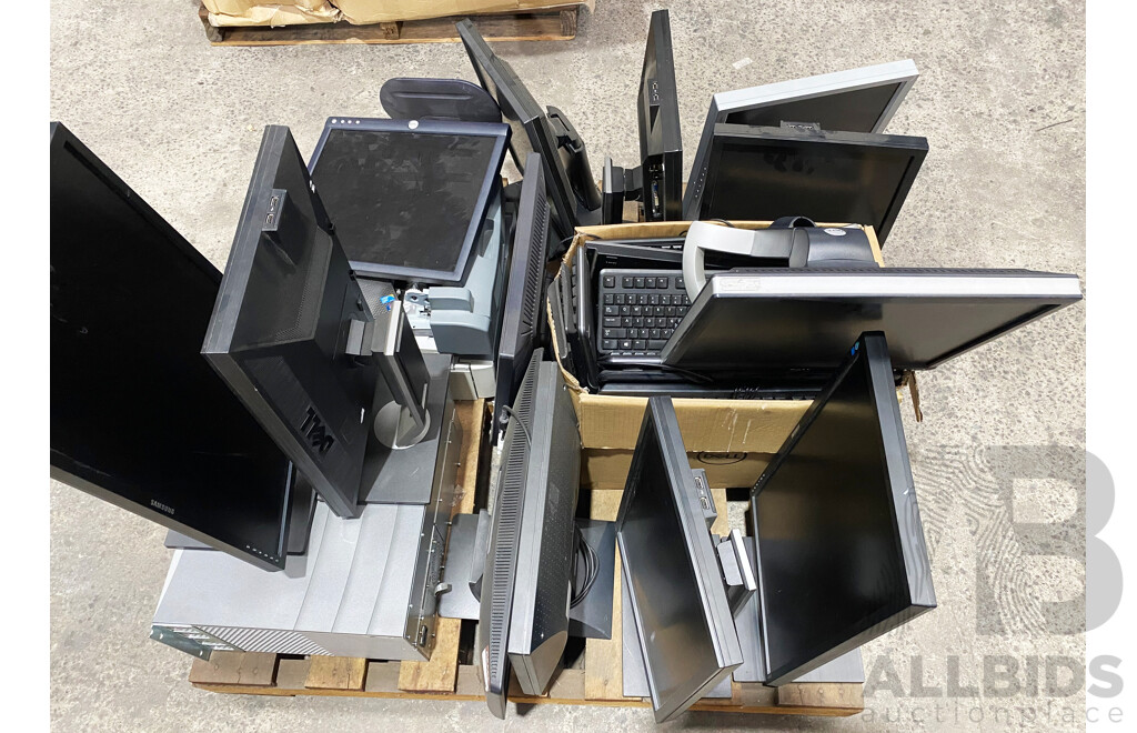 Pallet Lot of Assorted Monitors/Laptops/Laptops Accessories (Dell/HP)
