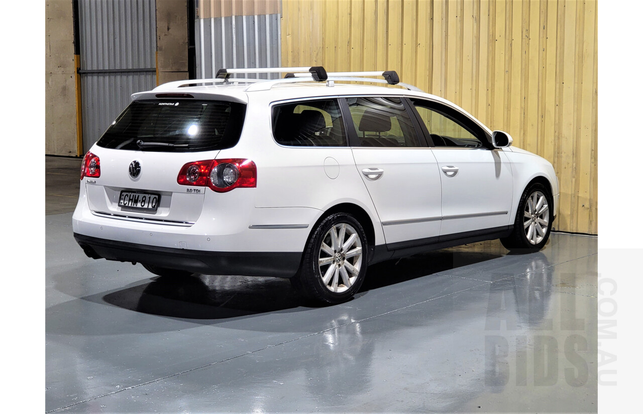2/2009 Volkswagen Passat 125 TDI 3C MY09 UPGRADE 4d Wagon White 2.0L Turbo Diesel