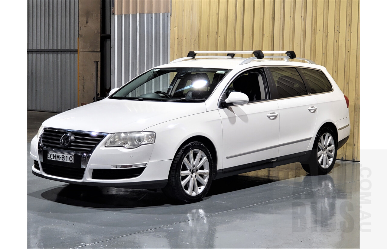 2/2009 Volkswagen Passat 125 TDI 3C MY09 UPGRADE 4d Wagon White 2.0L Turbo Diesel