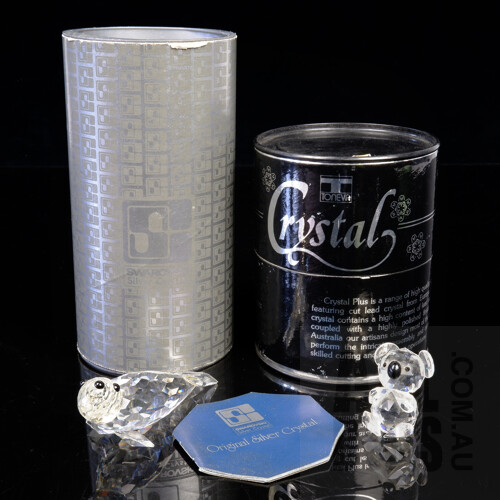 Boxed Swarovski Crystal Seal with Boxed Toneva Crystal Koala