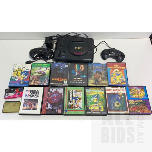 Sega Mega Drive 16 Bit With Twelve Games and Adaptors