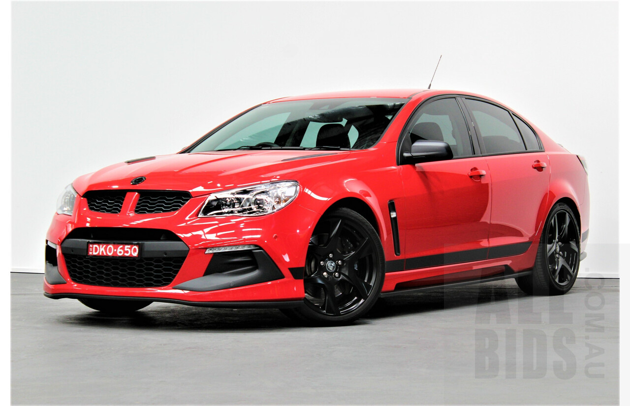 8/2016 Holden HSV Clubsport R8 GEN F2 SV Black 263/350 MY16 4d Sedan Sting Red 6.2L V8 Supercharged         **** BUYERS PREMIUM REDUCED TO 7.5% (Inc GST) ****