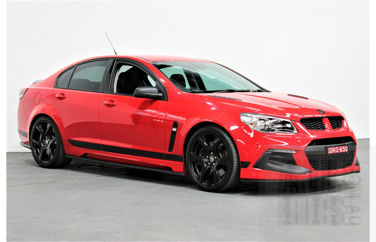 8/2016 Holden HSV Clubsport R8 GEN F2 SV Black 263/350 MY16 4d Sedan Sting Red 6.2L V8 Supercharged         **** BUYERS PREMIUM REDUCED TO 7.5% (Inc GST) ****