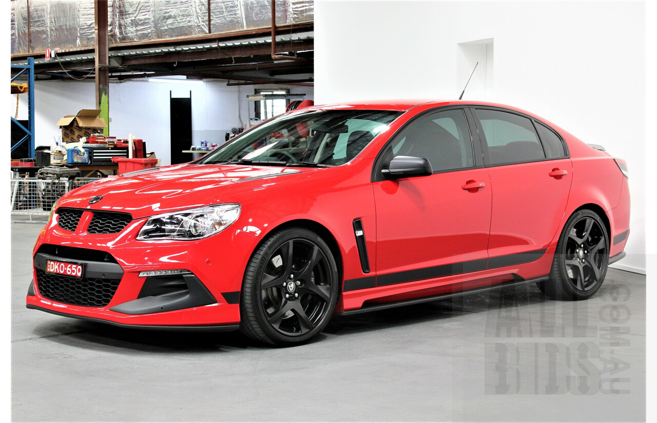 8/2016 Holden HSV Clubsport R8 GEN F2 SV Black 263/350 MY16 4d Sedan Sting Red 6.2L V8 Supercharged         **** BUYERS PREMIUM REDUCED TO 7.5% (Inc GST) ****