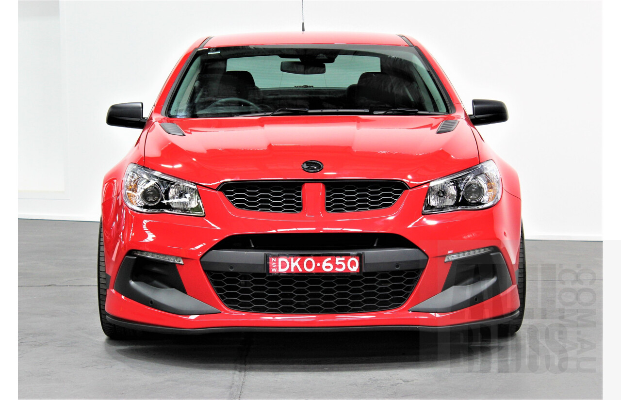 8/2016 Holden HSV Clubsport R8 GEN F2 SV Black 263/350 MY16 4d Sedan Sting Red 6.2L V8 Supercharged         **** BUYERS PREMIUM REDUCED TO 7.5% (Inc GST) ****