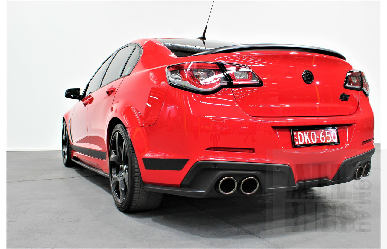 8/2016 Holden HSV Clubsport R8 GEN F2 SV Black 263/350 MY16 4d Sedan Sting Red 6.2L V8 Supercharged         **** BUYERS PREMIUM REDUCED TO 7.5% (Inc GST) ****