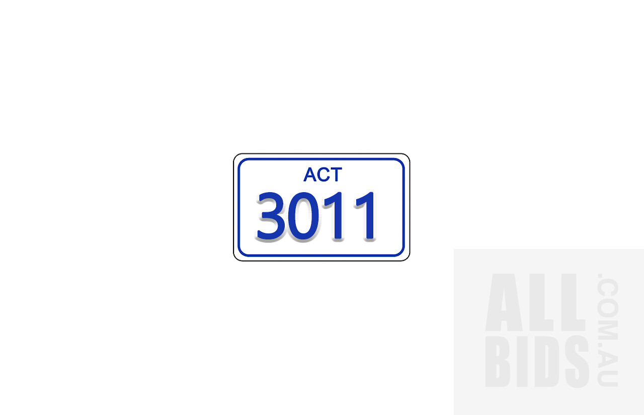 ACT 4-Digit Number Plate - 3011 Buyers Premium reduced to 12.5%