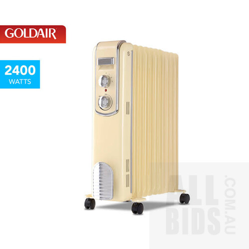 GoldAir (GOC1711C) 11-Fin Retro Oil Column Heater- Cream 2400w